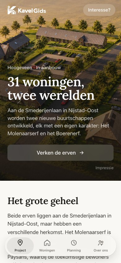 Projectscherm: 31 woningen, twee werelden